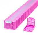 Simport Scientific Micromesh Biopsy Cassettes for Primera, taped, in case of 2,000, with lilac color and mesh design.