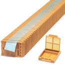 Pair of Simport Scientific Micromesh Micro-Biopsy Cassettes in lilac, taped, for laboratory consumables, case of 2,000.