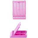 Simport Scientific Slimsette 4-Compartment Tissue Cassettes in lilac for laboratory consumables, shown with compartments and labels.