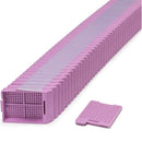 Swingsette Biopsy Cassettes, Taped by Simport Scientific, shown in lilac color for laboratory tissue sample processing.