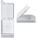 Lilac Unisette Biopsy Cassettes by Simport Scientific, 1500 count, used for tissue specimen processing in laboratories.