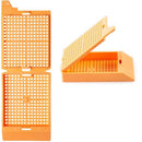 Unisette Biopsy Cassettes by Simport Scientific, taped, in lilac color, used for specimen management, shown in a pack of 1,000.
