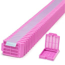 Histosette II Laser Tissue Cassettes by Simport Scientific, taped consumables for laboratory tissue processing, white cassette pack