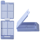 Swingsette Biopsy Cassettes by Simport Scientific with detached lid, white consumables for tissue sample processing, pack of 1,000.
