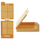Swingsette Biopsy Cassettes by Simport Scientific with detached lid, white, for laboratory consumables, pack of 1,000.