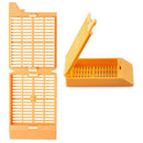 White Unisette tissue cassettes for Primera by Simport Scientific, designed for laboratory tissue embedding and sample processing.
