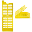 Loose Unisette Tissue Cassettes by Simport Scientific, white plastic consumables for laboratory tissue sample storage.