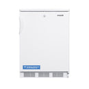 Undercounter compact all-refrigerator by Summit, with stainless steel door and digital temperature control for kitchen or bar use.