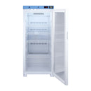 White Summit 24-inch wide upright medical refrigerator for storing vaccines and medicines in healthcare facilities.