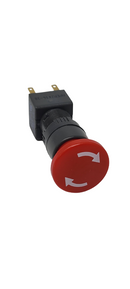 Thermo Scientific Finesse ME emergency stop assembly repair part, showing a compact emergency stop button and wiring.